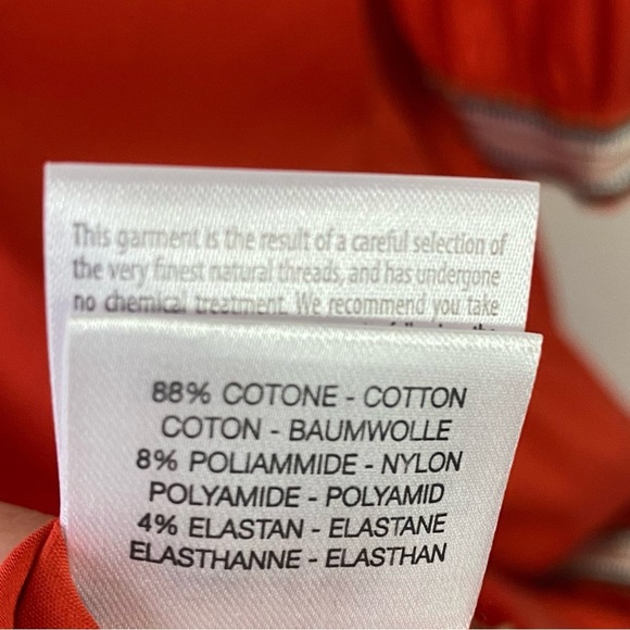 PUROTATTO Orange Tiered Maxi Dress W/ Tan Ribbon Size 44 US 6-8 Made In Italy - Picture 13 of 16